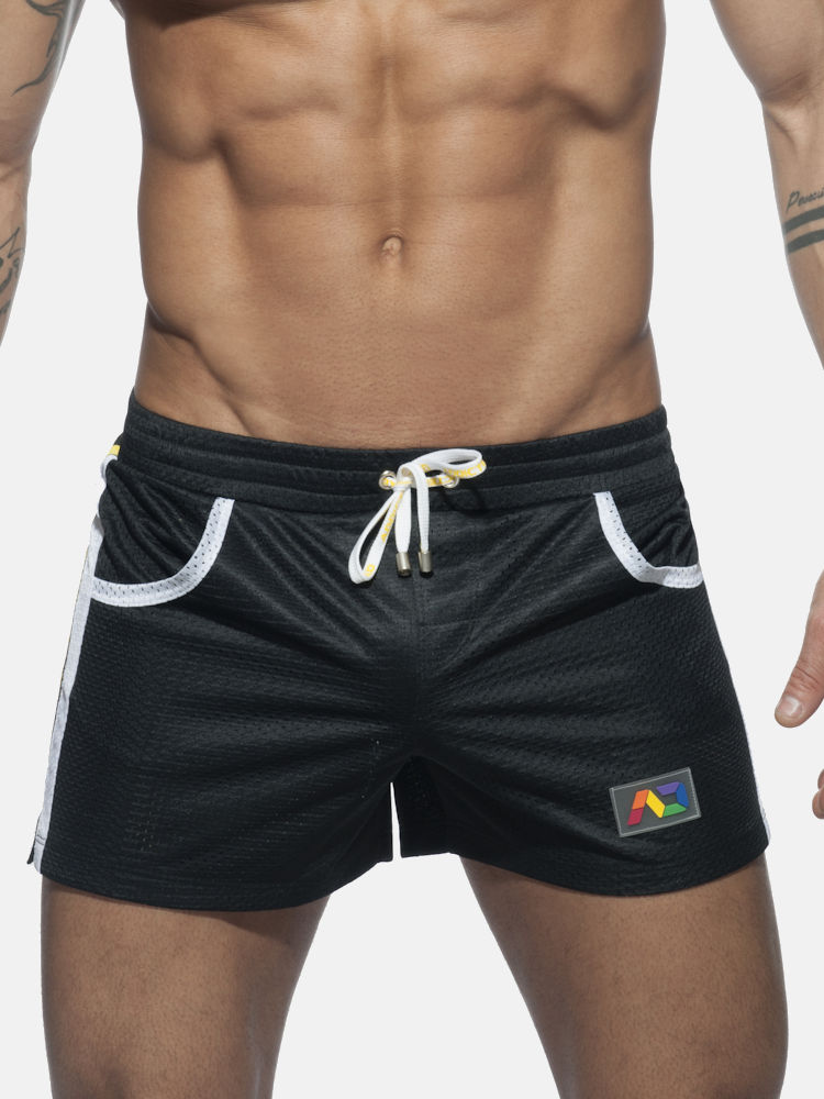 Addicted Ads178 Mesh Rainbow Short Black