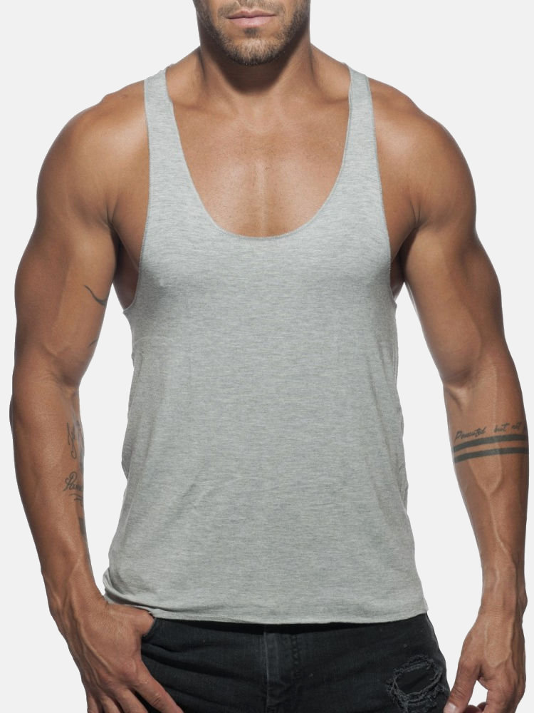 Addicted Tank Top Back Printed Ad340 Grey C11