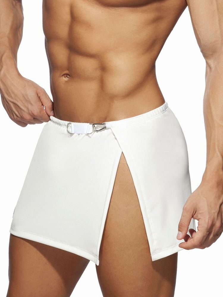 Addicted Ad962 Rub Skirt C01 White