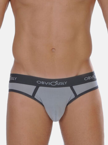 Obviously Underwear Low Rise Brief Retro MDG09 Light Grey