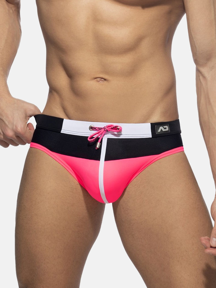 Addicted Ads230 Spike Swim Brief Neon Pink C34