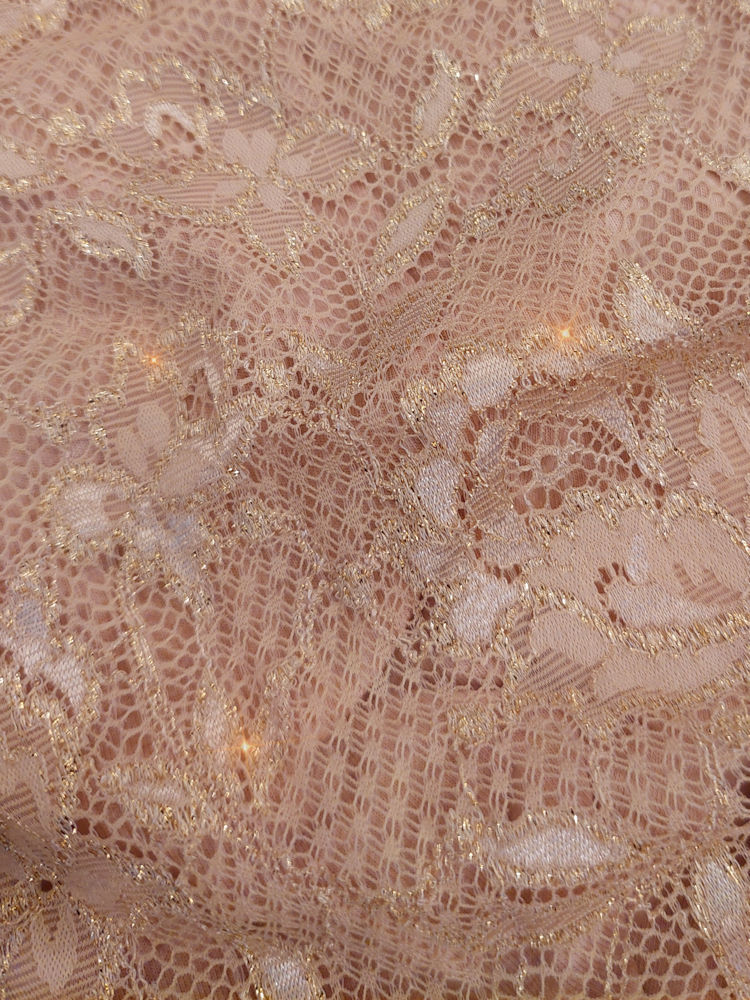 Cosabella Never Say Never Camel Gold Lace Fabric