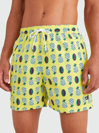 Tommy Hilfiger Medium Drawstring Swim Shorts Um02492 Olk Pineapples Print 4
