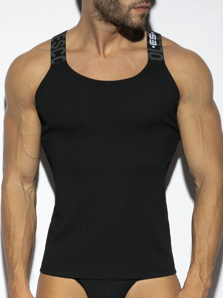 Es Collection Ts294 Recycled Rib Tank Top Black C10 3