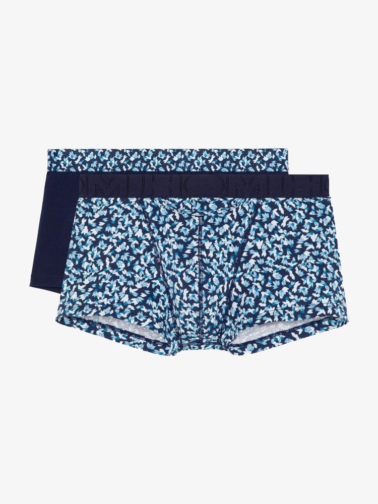 Hom Ho1 Boxers 2 Pack 405764 Blue Flower Navy Blue Print 1