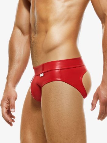 Modus Vivendi Leather Legacy Bottomless Brief 11113 Red 1