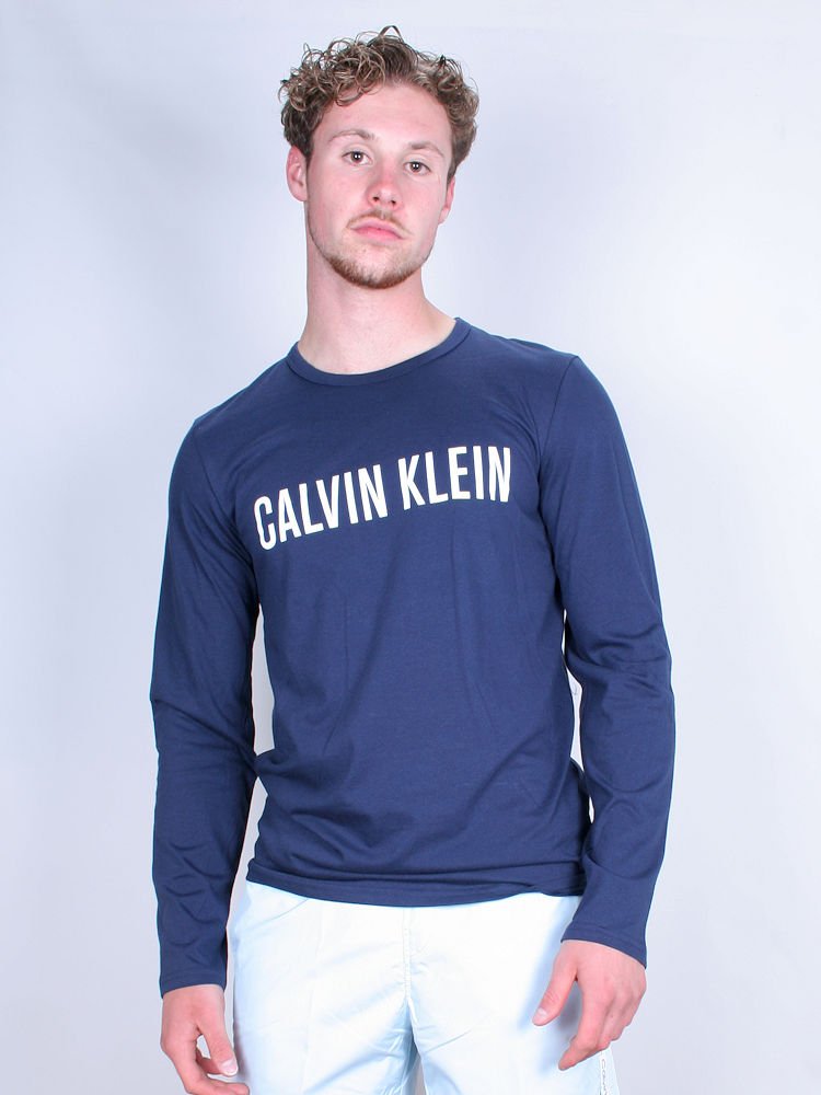 Calvin Klein Long Sleeve Crew Neck Shirt Nm1958e Bsb Blue Shadow 2