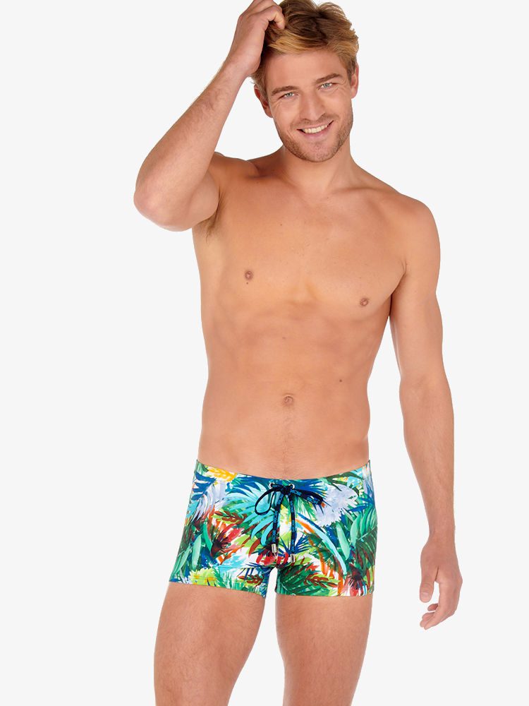 Hom Swim Shorts Palms 405657 Green Print 1