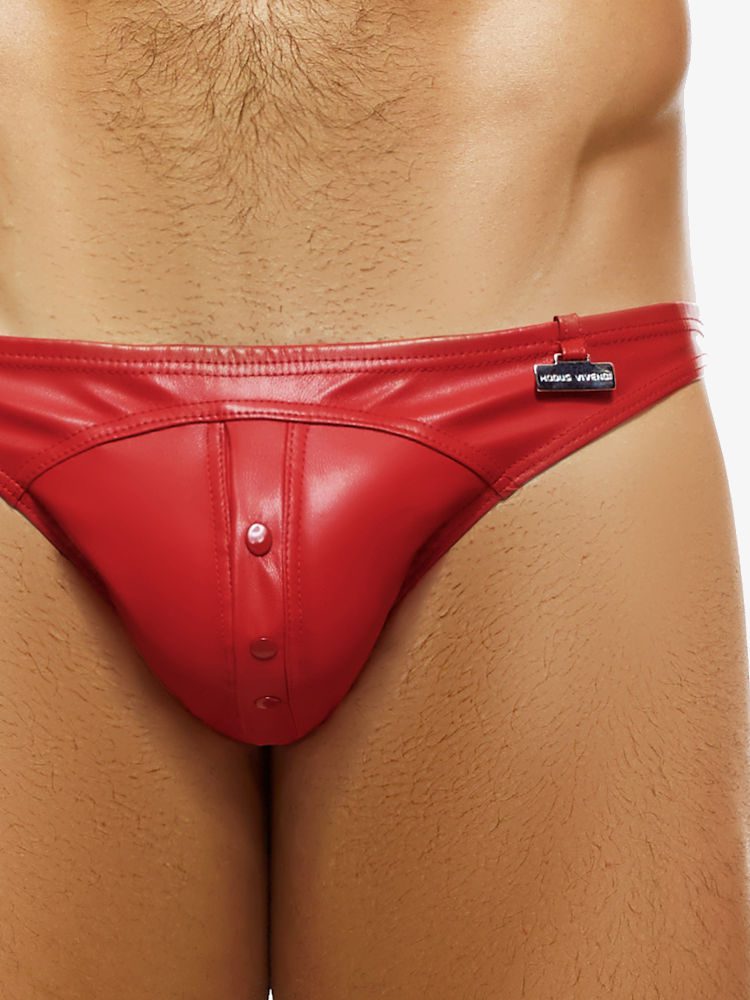 Modus Vivendi Leather Legacy Low Cut Brief 11114 Red 2