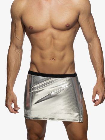 Addicted Ad1117 Party Gold Silver Skirt Silver 1