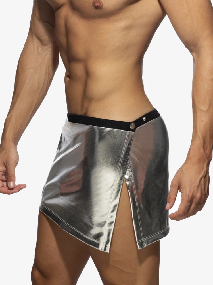 Addicted Ad1117 Party Gold Silver Skirt Silver 4