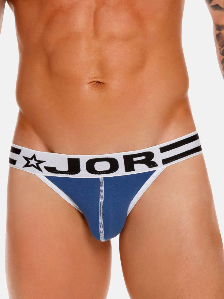 Jor Underwear 1615 Varsity Thong Blue