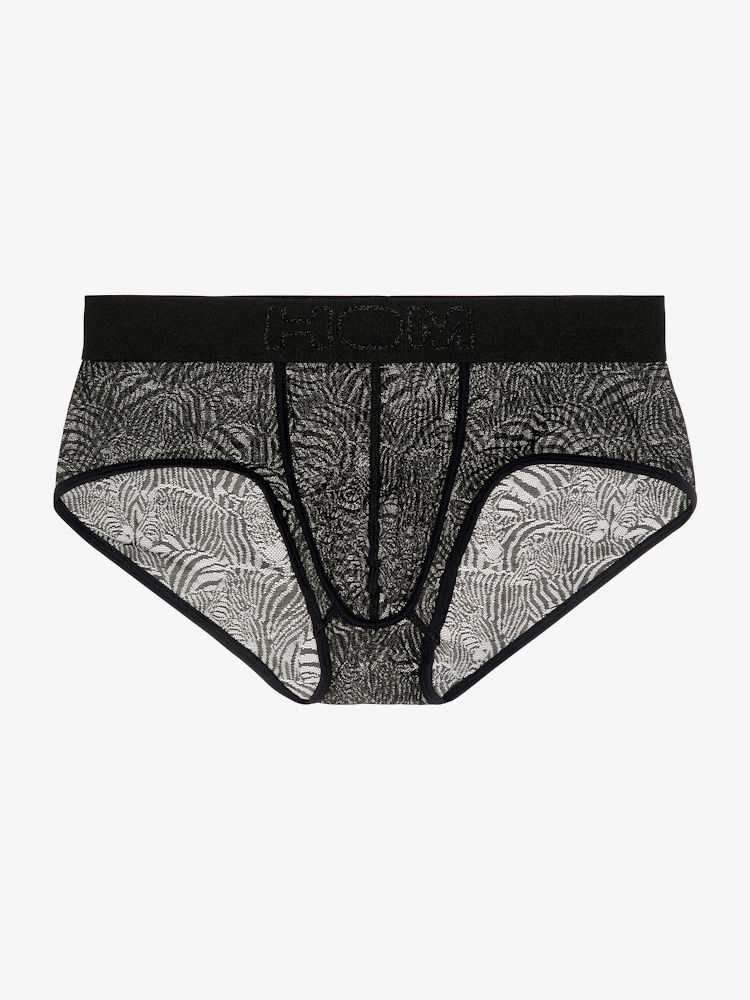 Hom Temptation Zebra Lace Mini Briefs Up 402375 Black 1