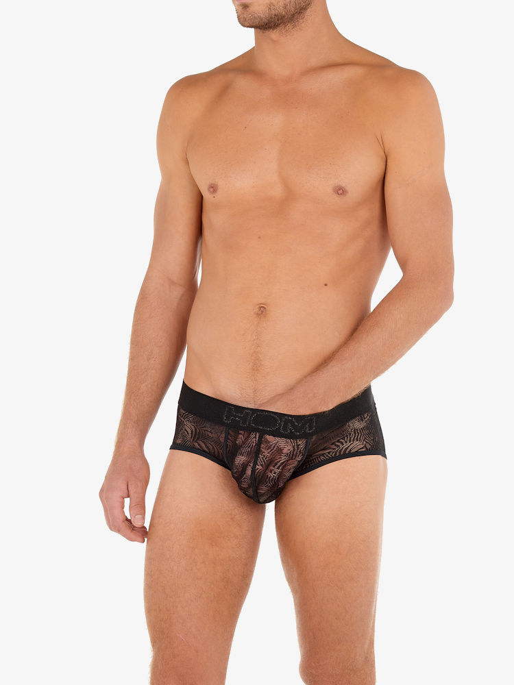 Hom Temptation Zebra Lace Mini Briefs Up 402375 Black 2