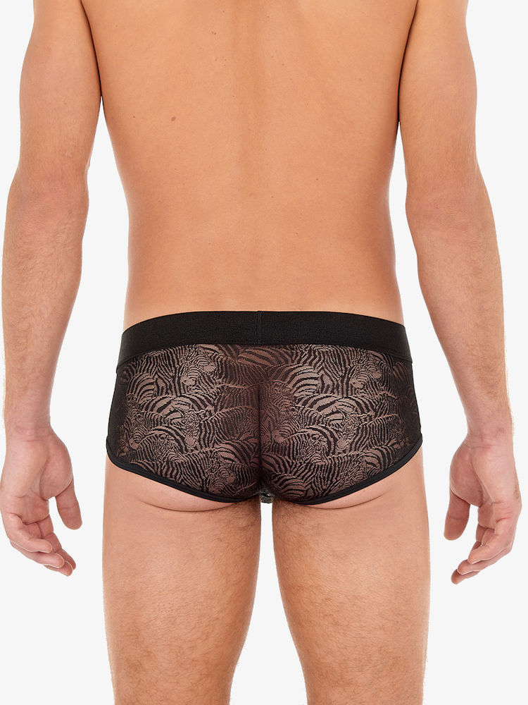 Hom Temptation Zebra Lace Mini Briefs Up 402375 Black 3