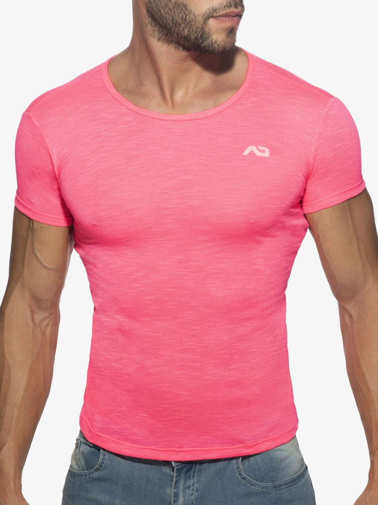 Addicted Ad1109 Thin Flame T Shirt Neon Pink C34 3