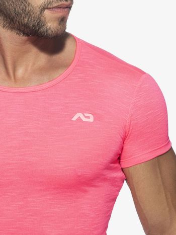 Addicted Ad1109 Thin Flame T Shirt Neon Pink C34 4