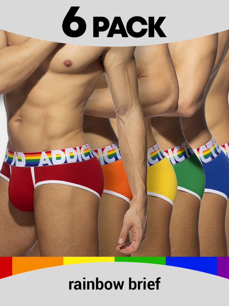 Addicted Ad1142P 6 Pack Rainbow Brief Mc 1