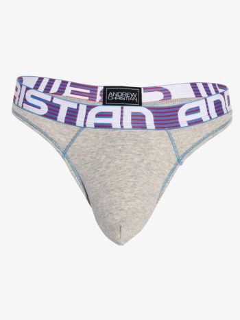Andrew Christian 92586 Almost Naked Cotton Thong Heather Grey 1