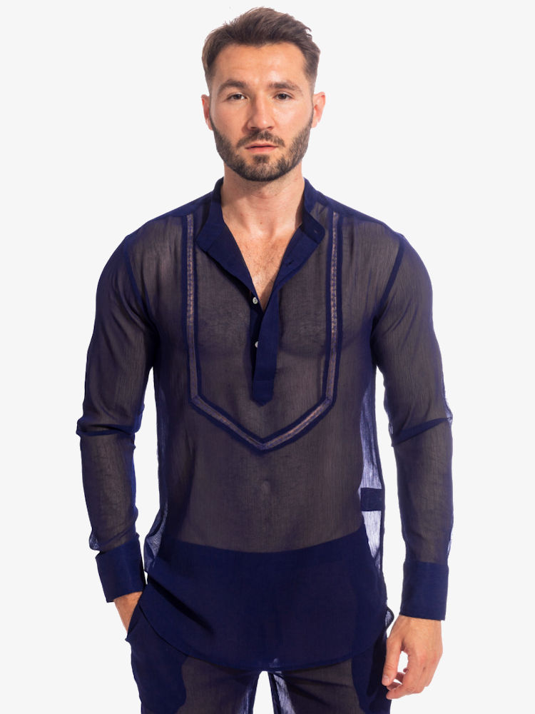Lhomme Invisible Chantilly Tunic Night Blue Hw143 1