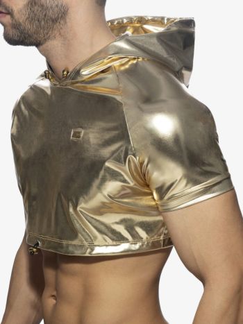 Addicted Ad1170 Gold And Silver Croptop Gold 1
