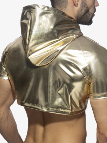 Addicted Ad1170 Gold And Silver Croptop Gold 2