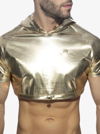 Addicted Ad1170 Gold And Silver Croptop Gold 3