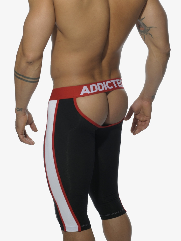 Addicted Ad236 Fetish Knee Length Pant Open Back Black 1