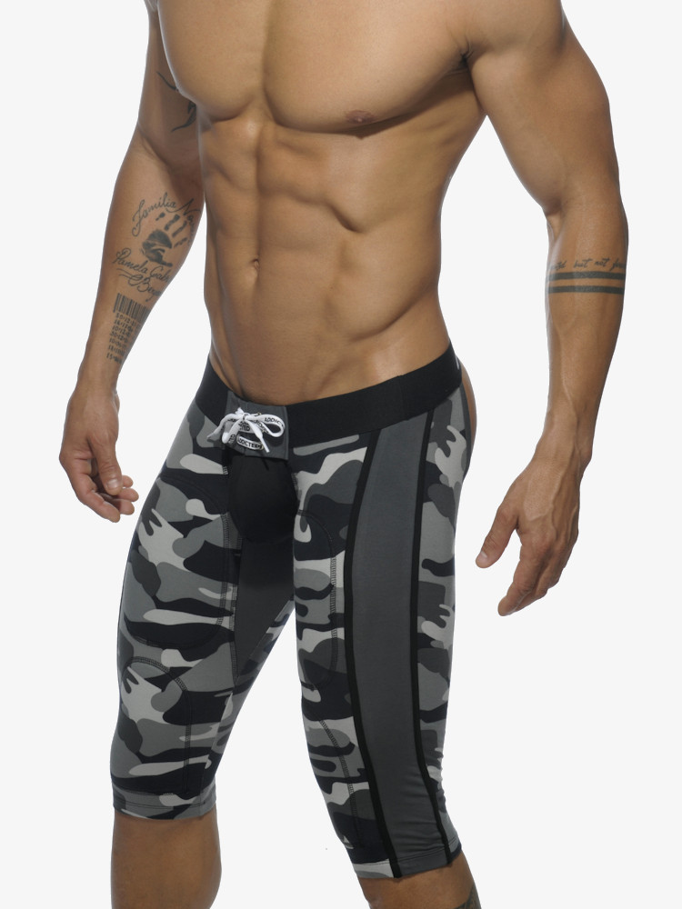 Addicted Ad236 Fetish Knee Length Pant Open Back Camouflage 1