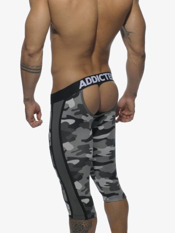 Addicted Ad236 Fetish Knee Length Pant Open Back Camouflage 3