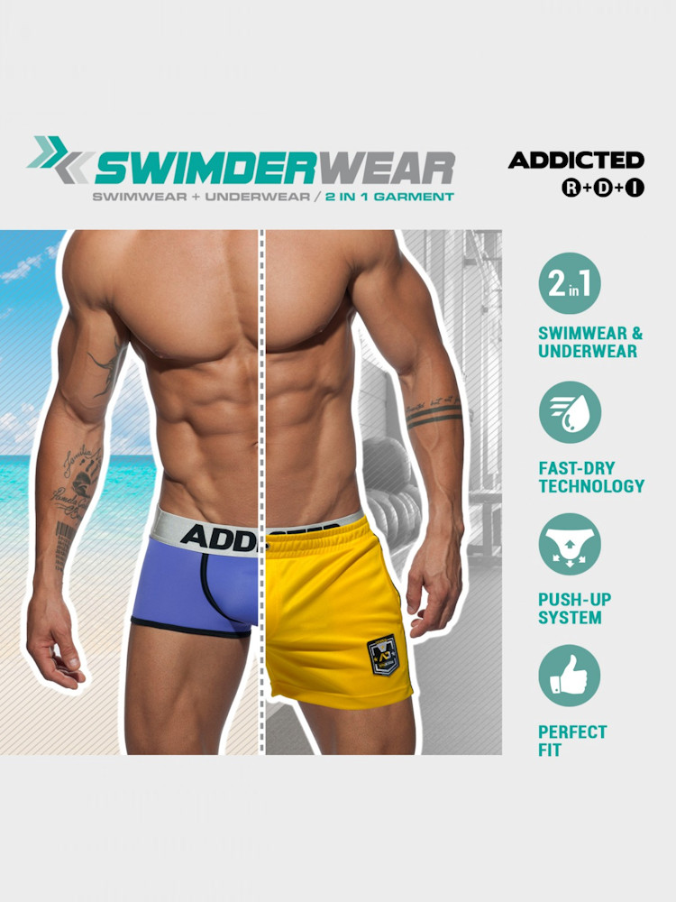 Addicted Ad1135 Yellow Swimderwear Trunk Yellow 5