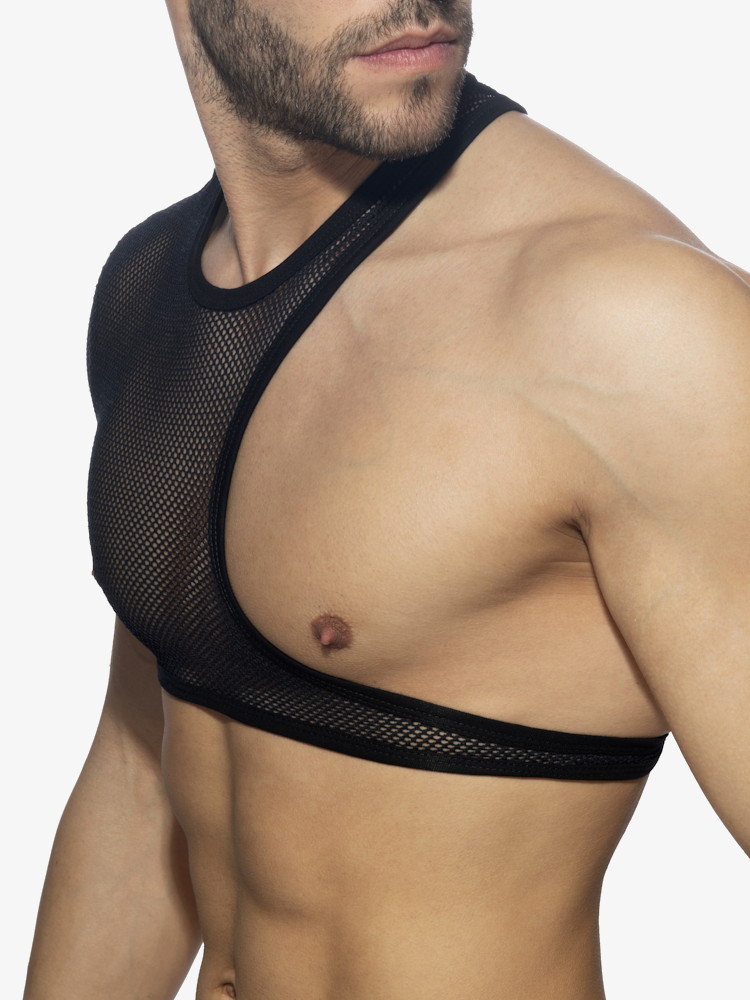 Addicted Fetish Adf163 Irregluar Mesh Crop Top Black 3