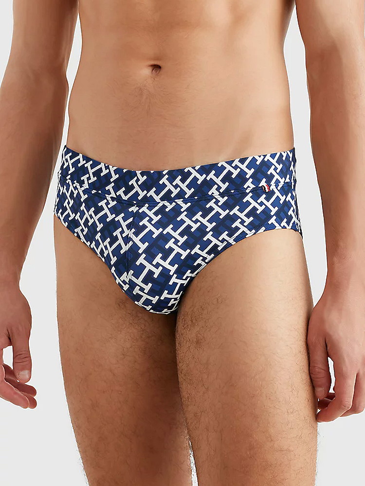 Tommy Hilfiger Zwembroek Brief TH Monogram Print Um028870z1 Navy 4