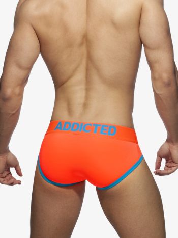 Addicted Ad917 Neon Cockring Swimderwear Brief Orange 4