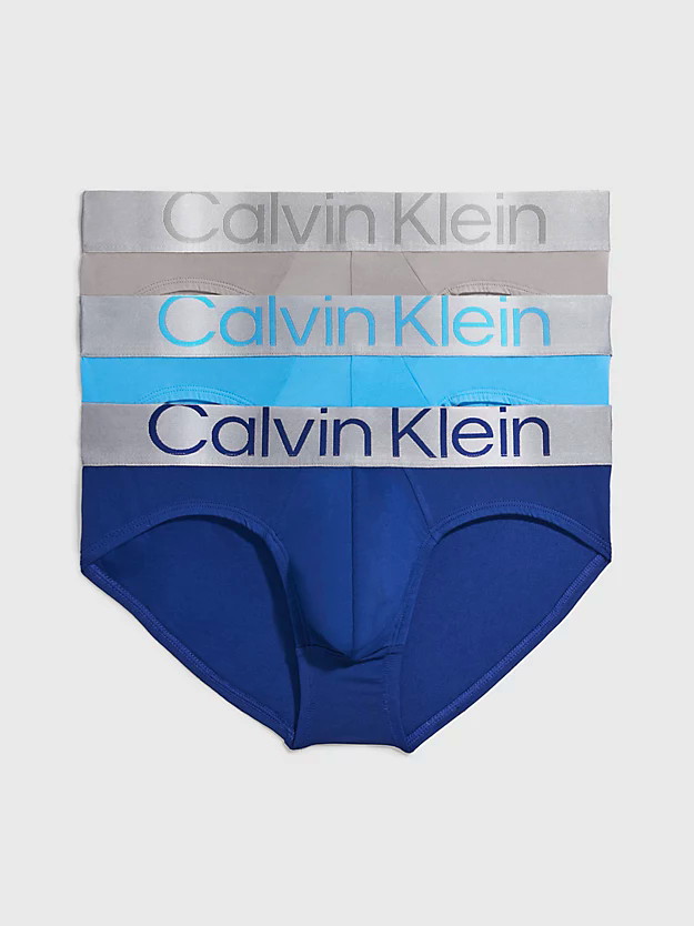 Calvin Klein Reconsidered Steel Hip Brief 3 Pack Nb3073a C7t Mid Blue 4