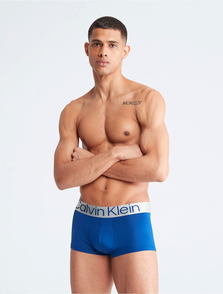 Calvin Klein Reconsidered Steel Low Rise Trunk 3 Pack Nb3074a C7t Mid Blue 2