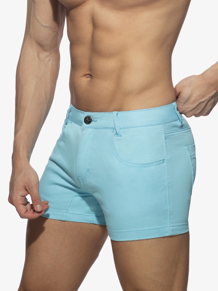 Addicted Ad1195 5 Pockets Summer Shorts Sky Blue 1