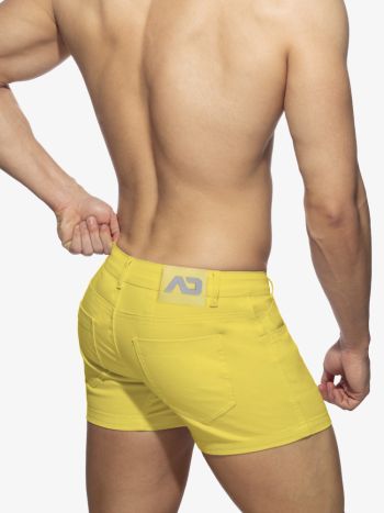 Addicted Ad1195 5 Pockets Summer Shorts Yellow 1