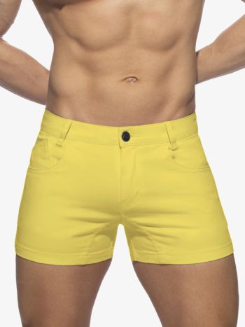 Addicted Ad1195 5 Pockets Summer Shorts Yellow 4
