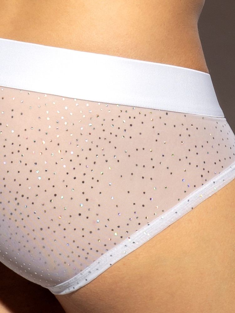 Es Collection Un583 Glitter Net Brief White 1