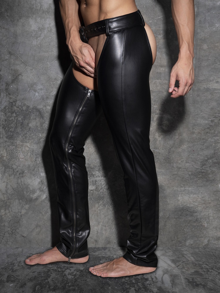 Addicted Fetish Adf182 Chaps Pants Black 4