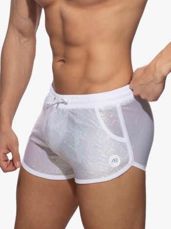 Addicted Party Glitter Shorts White Adf186 2