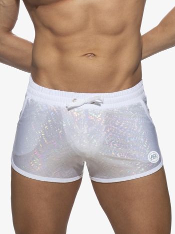 Addicted Party Glitter Shorts White Adf186 4