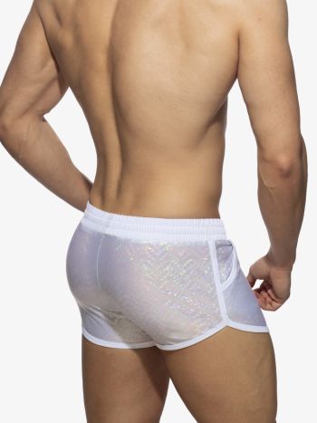 Addicted Party Glitter Shorts White Adf186 5