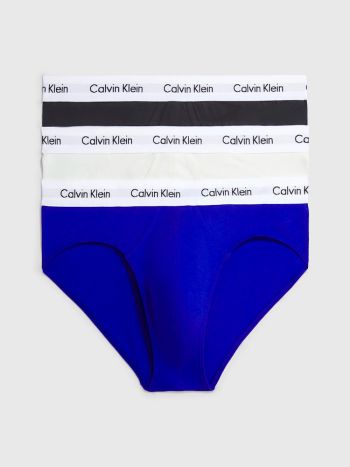 Calvin Klein 3 Pack Hip Brief Cotton Stretch U2661G H4U White Blue Grey 5