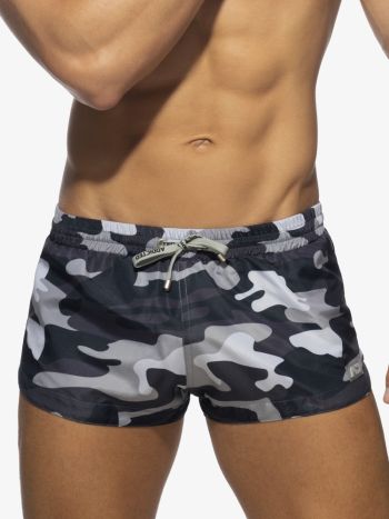 Addicted Ads294 Camo Swim Shorts Grey Camouflage 1