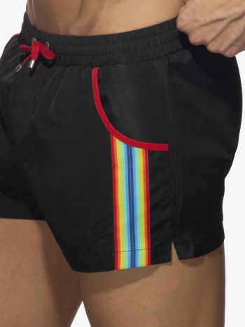 Addicted Ads321 Rainbow Tape Swim Shorts Black 1