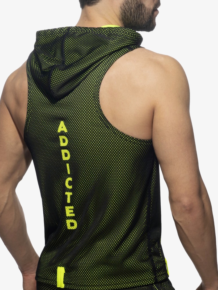 Addicted Ad355 Sleeveless Loop Mesh Hoody Black 2