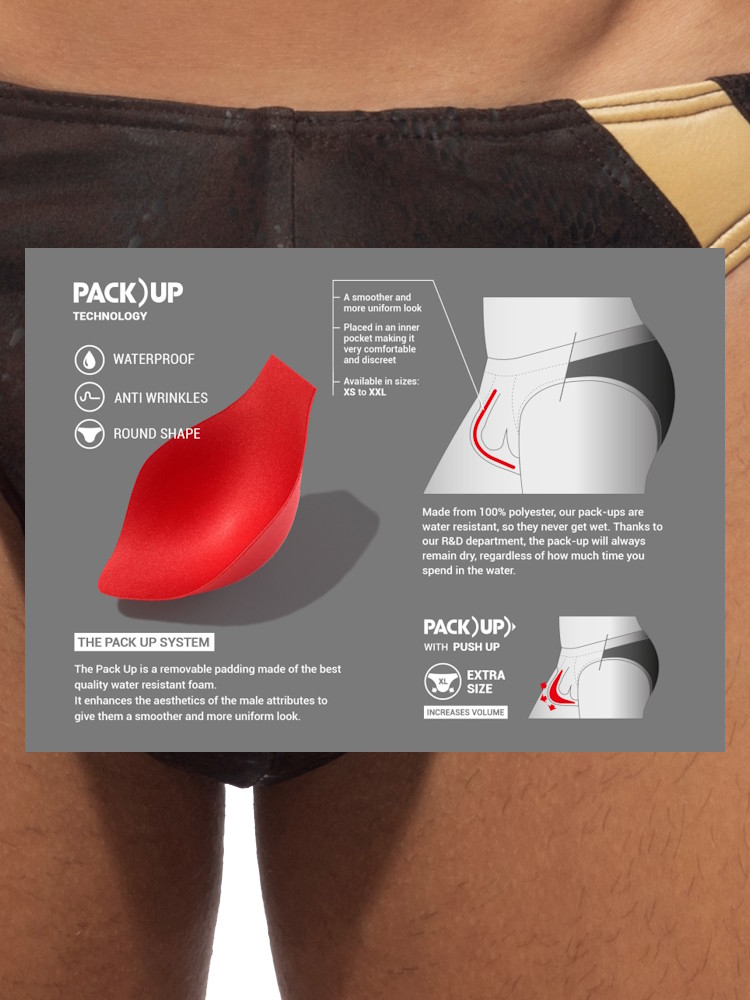 Addicted Ads230 Golden Snake Swim Thong Brown 1