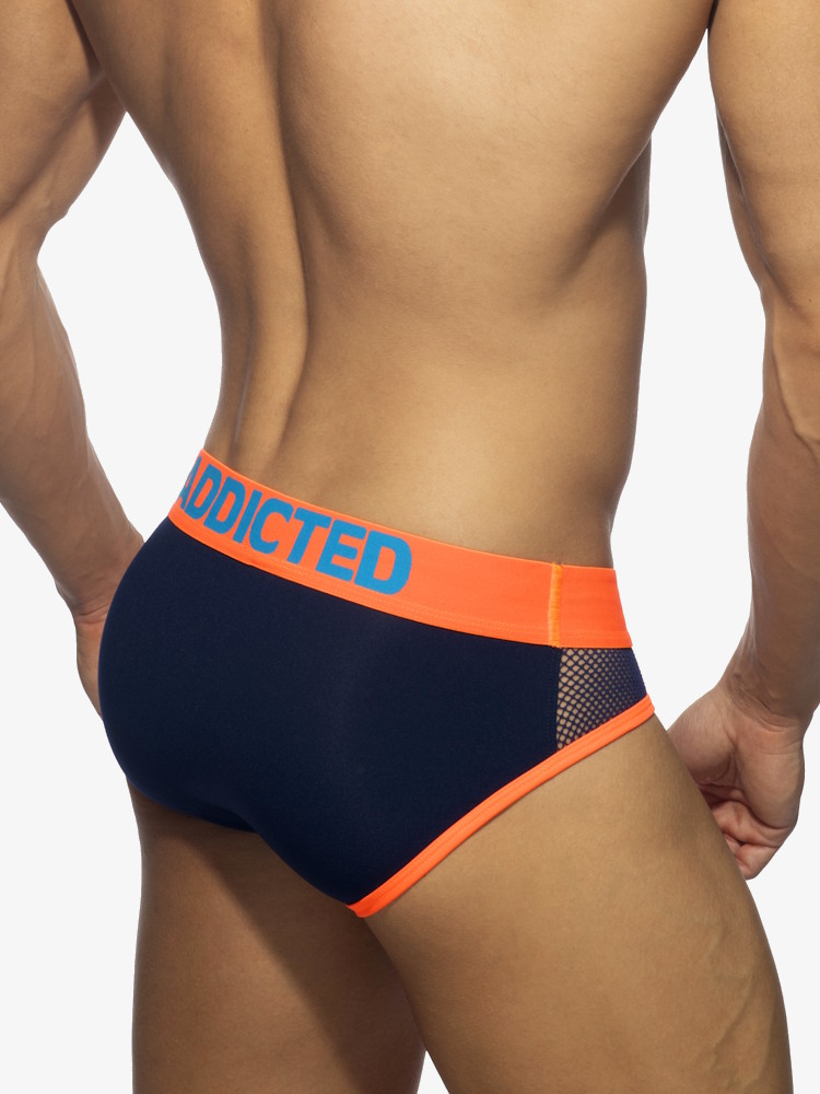Addicted Ad1218 Neon Mesh Brief Navy 3